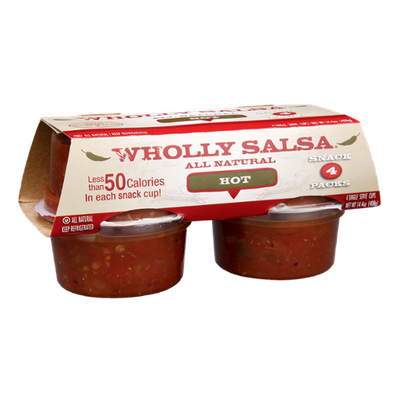 Wholly Salsa Hot All Natural 4 Snack Packs