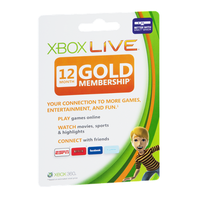 X Box Live 12 Month Gold Membership Gift Card