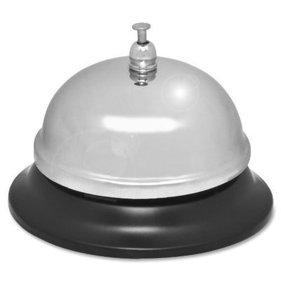 Sparco Nickel Plated Call Bell, 2 3/4-Inch High, 3 3/8-Inch Base, Chrome/Black (SPR01583)
