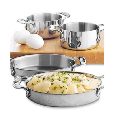 All Clad Set Of Two Soup Ramekins - Stainless Steel Finish