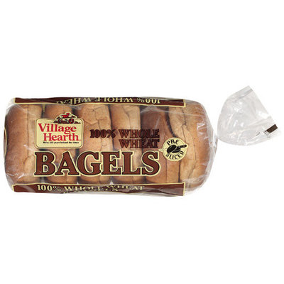Village Hearth 100% Whole Wheat Bagels, 24 oz