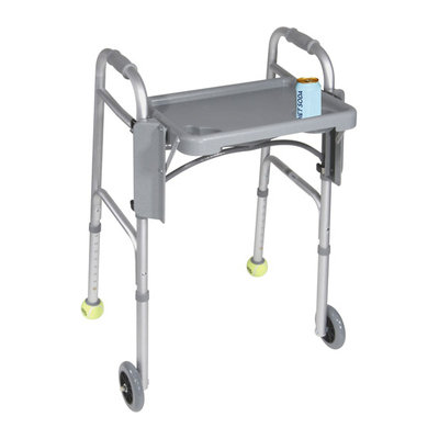 Drive Medical 10125 Deluxe Folding Walker Tray Gray
