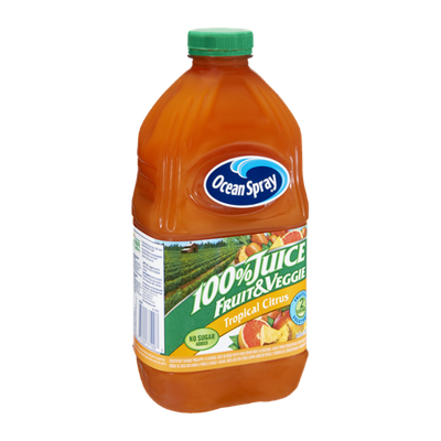 Ocean Spray Tropical Citrus No Sugar Added Fruit & Veggie 100% Juice