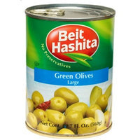Beit Hashita Green Olives Large, 19.7-Ounce (Pack of 6)