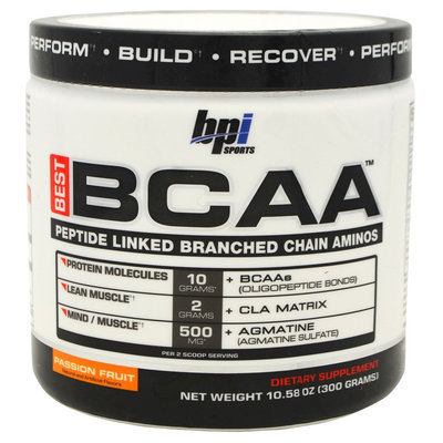 BPI Sports Best BCAA Amino Acids Energy Powder, Passion Fruit - 30 servings