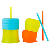 Boon SNUG 3 Pack Straw Lids with Cup - Orange/Green/Blue