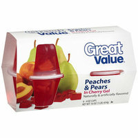 Great Value : Peaches & Pears In Cherry Gel