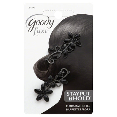 Goody Luxe StayPut Hold Barrettes, Flora, 2 barrettes