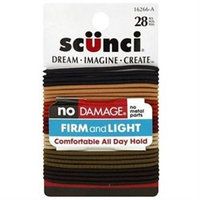 Scunci Ponytail Holders, Firm and Light, 28 pieces