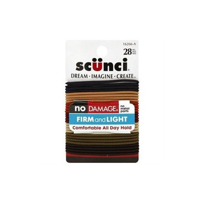 Scunci Ponytail Holders, Firm and Light, 28 pieces