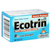 Ecotrin Tablets Ecotrin Safety Coated Enteric Aspirin, 81 mg, 45 tablets