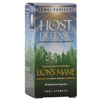 Fungi Perfecti Host Defense Lion's Mane Brain And Nerve Support - 60 Vegetarian Capsules