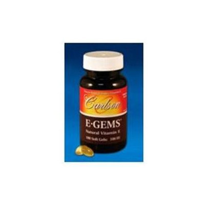 Carlson Laboratories E-Gems 100 IU - 100 Softgels - Vitamin E D'Alpha