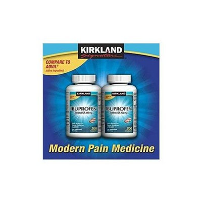 Kirkland Signature Ibuprofen 200mg Two Bottles, 500 Tablets Each Pack of 2