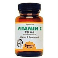 Country Life C 500 W/Rose Hips 500 MG - 100 Tablets - Vitamin C Complex