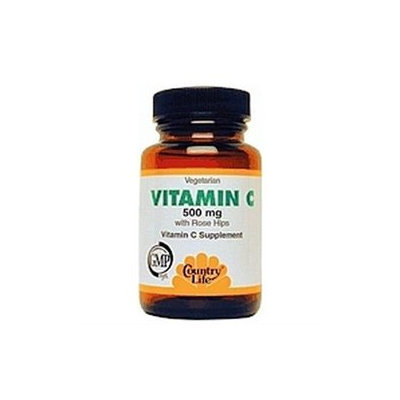 Country Life C 500 W/Rose Hips 500 MG - 100 Tablets - Vitamin C Complex