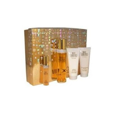 White Diamonds by Elizabeth Taylor for Women 4 Pc Gift Set 3.3oz EDT Spray#44; 3.3oz Perfumed Body Cream#44; 3.3oz Gentle Moisturizing Body Wash#44; 15ml EDP S