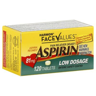 Harmon Face Values 120-Count Low Dosage Aspirin Tablets
