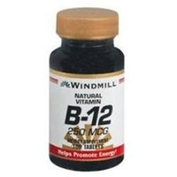 Vitamin B-12 100 mcg, 100 Tablets, Windmill Health Products
