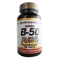 Super B-50, Balanced B Complex, 100 Tablets, Windmill Health Products