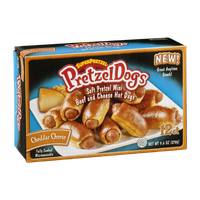 SuperPretzel PretzelDogs Soft Pretzel Mini Beef and Cheddar Cheese Hot Dogs - 12 CT