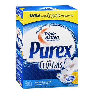Purex with Crystals Triple Action Detergent Fresh Spring Waters - 30 Loads