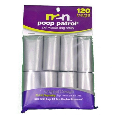 120 Firstrax N2N Poop Patrol Pet Refill Waste Bags - 8 Rolls of 15