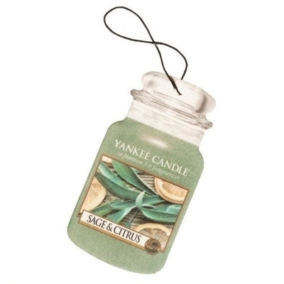 Yankee Candle Sage & Citrus Car Jar Air Freshener, Fresh Scent