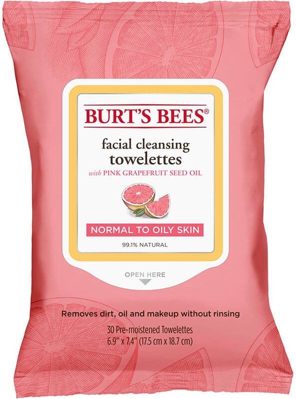 Burt's Bees Facial Cleansing Towelettes Pink Grapefruit