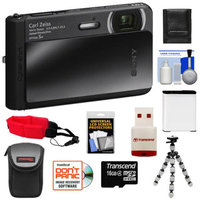 Sony Cyber-Shot DSC-TX30 Shock & Waterproof Digital Camera (Black) with 16GB Card + Battery + Case + Floating Strap + Flex Tripod + Accessory Kit