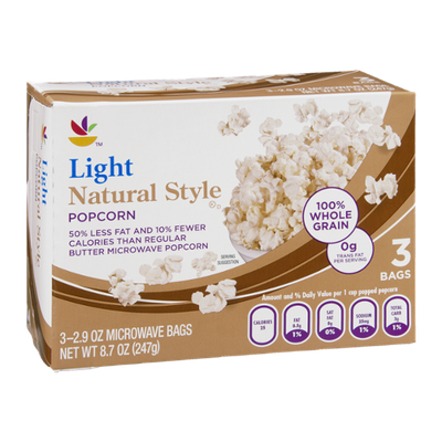 Ahold Popcorn Natural Style Light - 3 CT