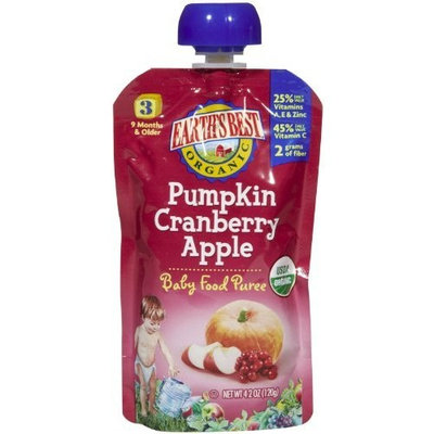 Earth's Best 3rd Foods Purees - Pumpkin Cranberry Apple - 4.2 oz - 6 pk