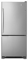 Amana 30 in. W 18.5 cu. ft. Bottom Freezer Refrigerator in Monochromatic Stainless Steel ABB1921BRM
