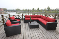 Bellini Pasadina 8 Piece Sectional Deep Seating Group with Cushion Fabric: Red