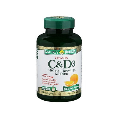 Nature's Bounty Vitamin C 500 mg & D3 1000 IU + Rose Hips