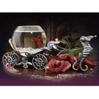 Betta Treasures Collection Enchanted Evening Betta Bowl in Old Pewter