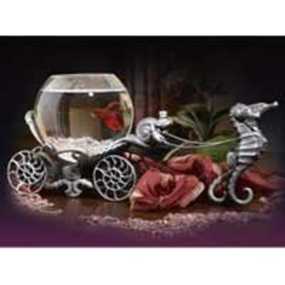 Betta Treasures Collection Enchanted Evening Betta Bowl in Old Pewter