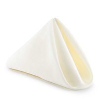 Lanns Linens Lann's Linens - 1 Dozen 20 in. Cloth Dinner Napkins w/ Hemmed Edges - Ivory