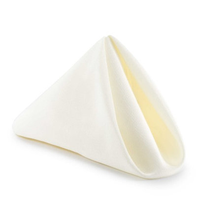 Lanns Linens Lann's Linens - 1 Dozen 20 in. Cloth Dinner Napkins w/ Hemmed Edges - Ivory