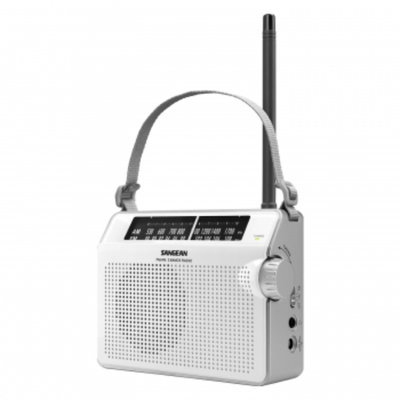 Sangean FM / AM Compact Analogue Tuning Portable Receiver- White