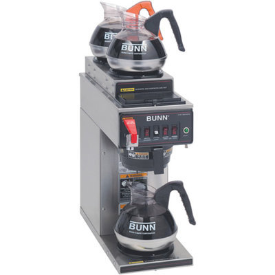 Bunn BUNN 12950. 0283 12 Cup Coffee Brewer with Upper/Lower Warmers Thermo Fresh 20 Stainless Steel Funnel