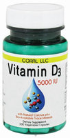 Coral LLC - Vitamin D3 5000 IU - 100 Vegetarian Capsules