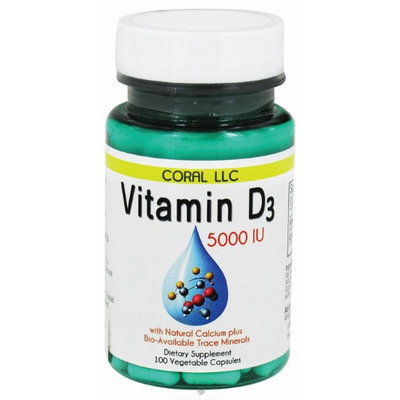 Coral LLC - Vitamin D3 5000 IU - 100 Vegetarian Capsules