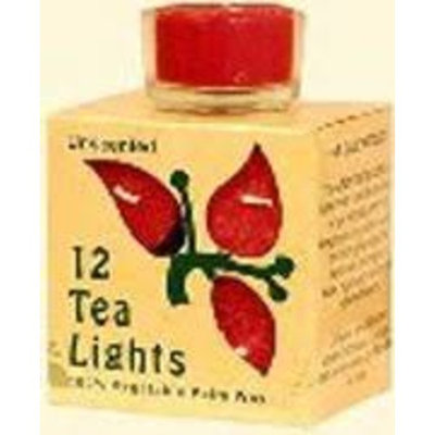 Aloha Bay Palm Wax Tea Lights Unscented Red Candle-Candles & Incense