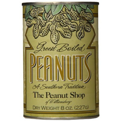 The Peanut Shop of Williamsburg Green Boiled Peanuts, 8-Ounce (Dry Weight) Tins (Pack of 6)