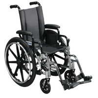 Drive Medical Viper Wheelchair with Various Flip Back Desk Arm Styles and Front Rigging Options, Black, 18