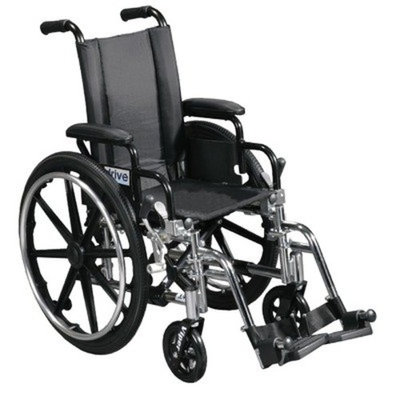 Drive Medical Viper Wheelchair with Various Flip Back Desk Arm Styles and Front Rigging Options, Black, 18