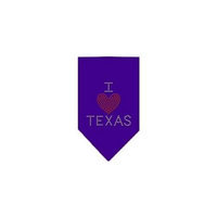 Ahi I Heart Texas Rhinestone Bandana Purple Small