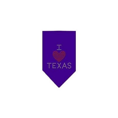 Ahi I Heart Texas Rhinestone Bandana Purple Small