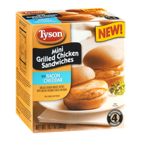 Tyson Mini Grilled Chicken Sandwiches with Bacon Cheddar - 4 CT